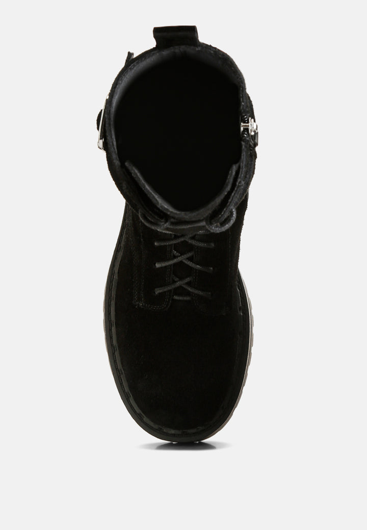 kasper suede chunky lug boots#color_black
