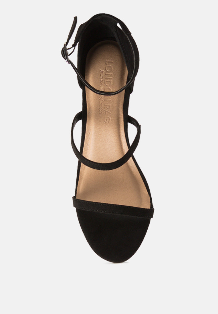 kazaki mid heel ankle strap sandals#color_black