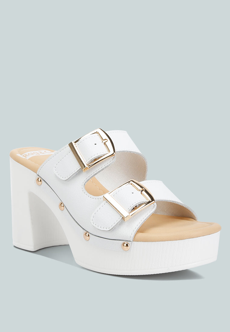 dual buckle strap clogs by ruw#color_white