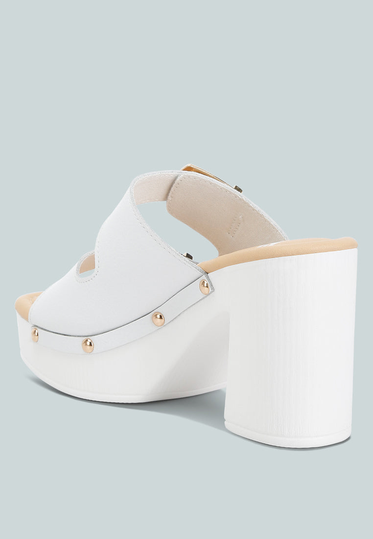 dual buckle strap clogs by ruw#color_white