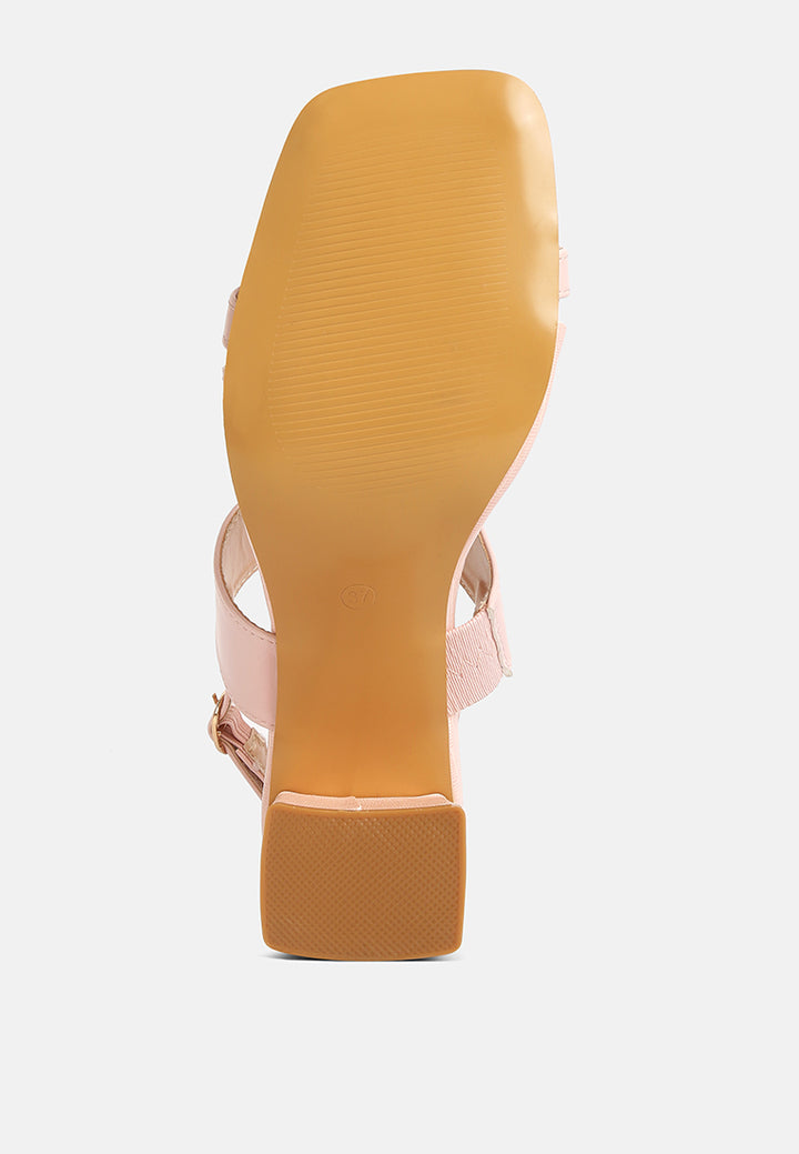 kirk elasticated gussets block heel sandals#color_pink