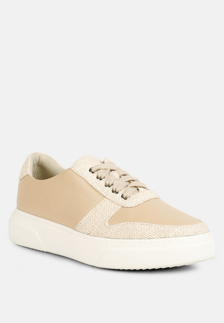 Zapatillas Kjaer de piel en dos tonos
