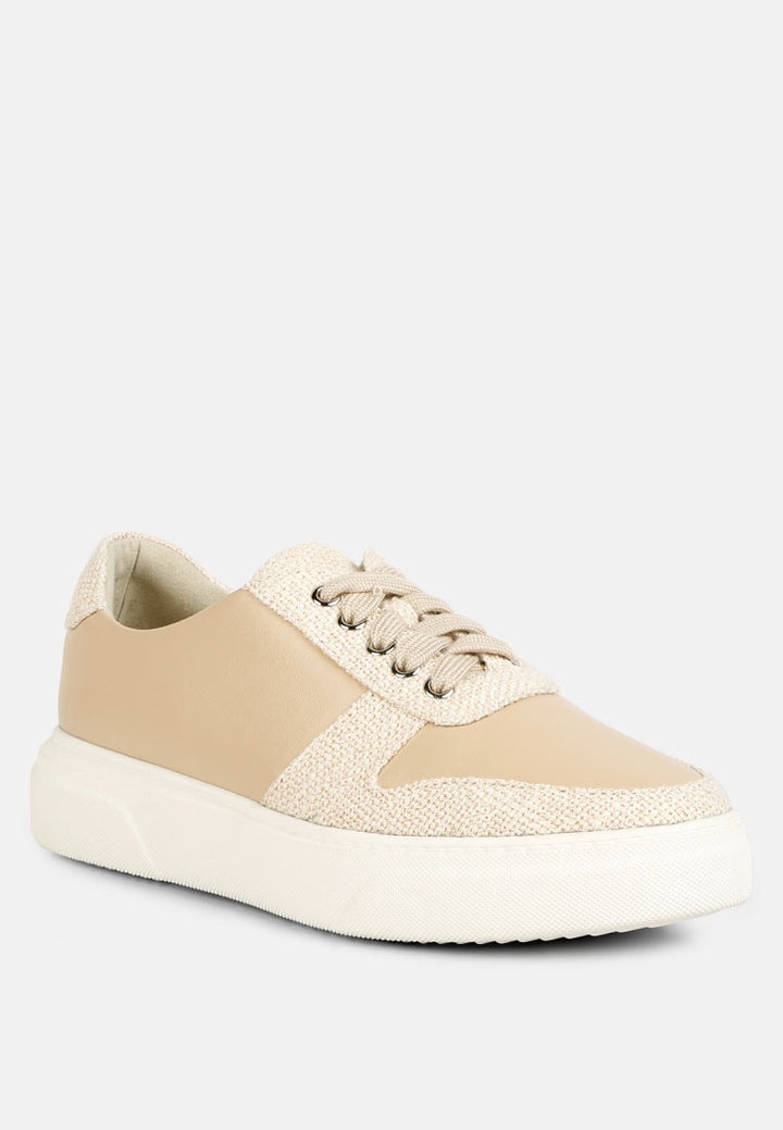 Zapatillas Kjaer de piel en dos tonos