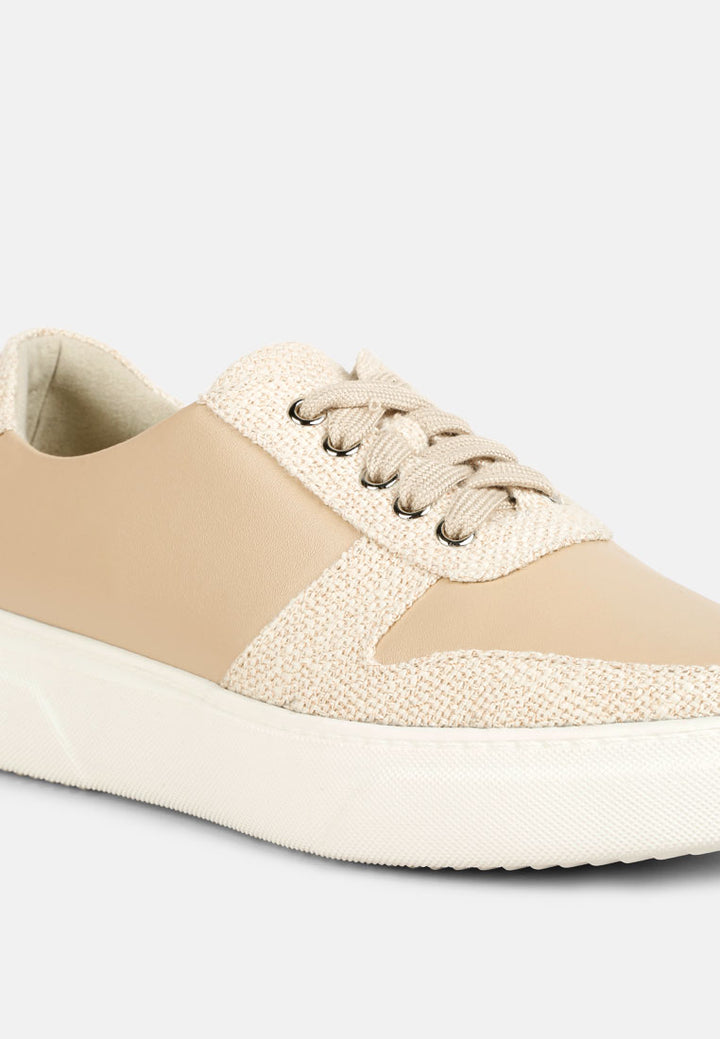 Zapatillas Kjaer de piel en dos tonos