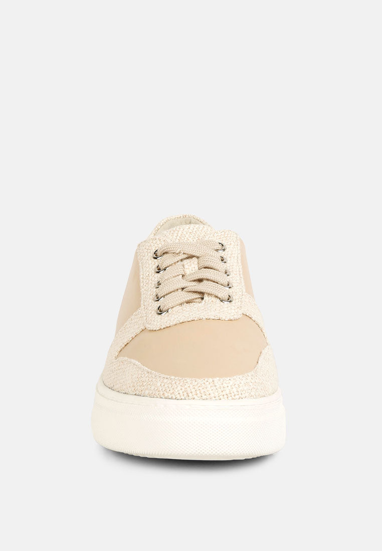 Zapatillas Kjaer de piel en dos tonos