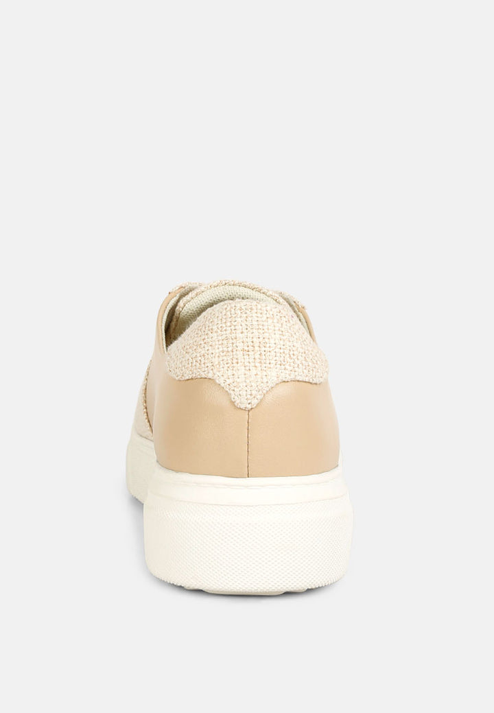 Zapatillas Kjaer de piel en dos tonos
