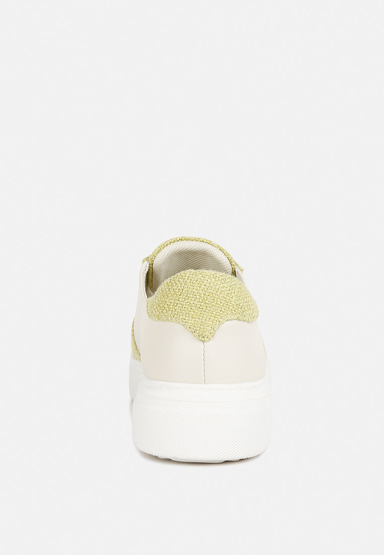 kjaer dual tone leather sneakers#color_green