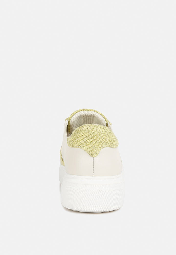 kjaer dual tone leather sneakers#color_green