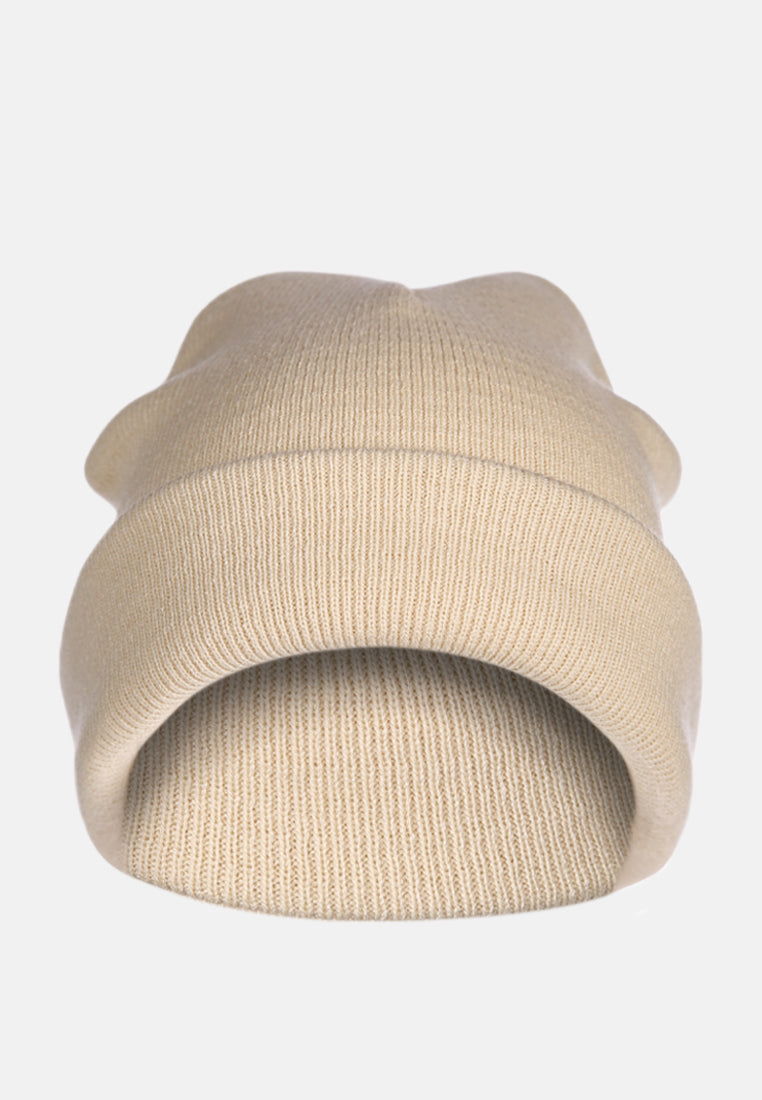 knitted beanie cap#color_beige