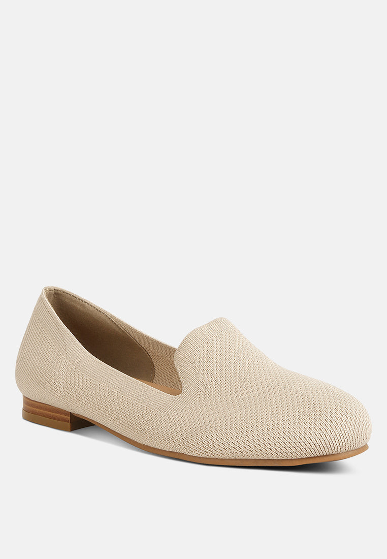 knitted flat heel loafers#color_taupe