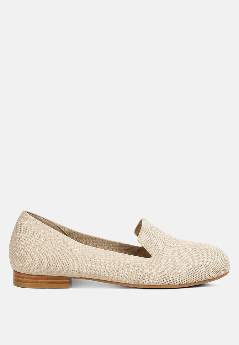 knitted flat heel loafers#color_taupe