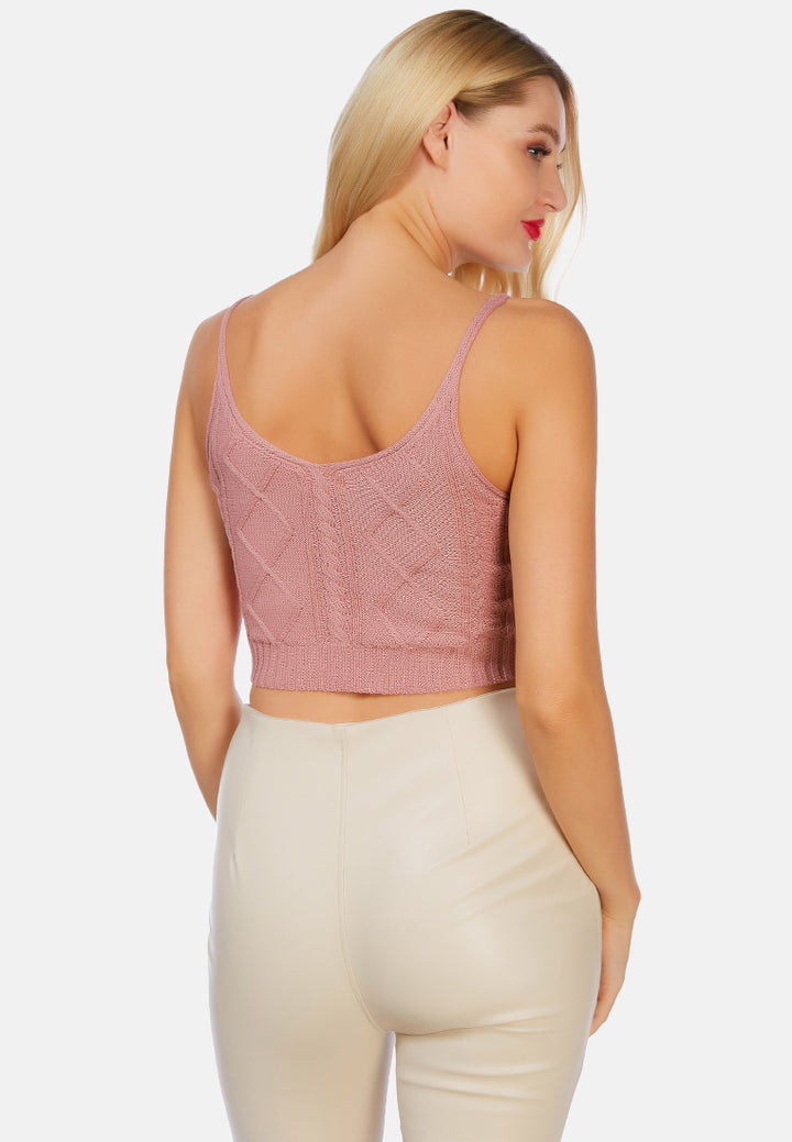 knitted spaghetti tank top#color_dusty-pink