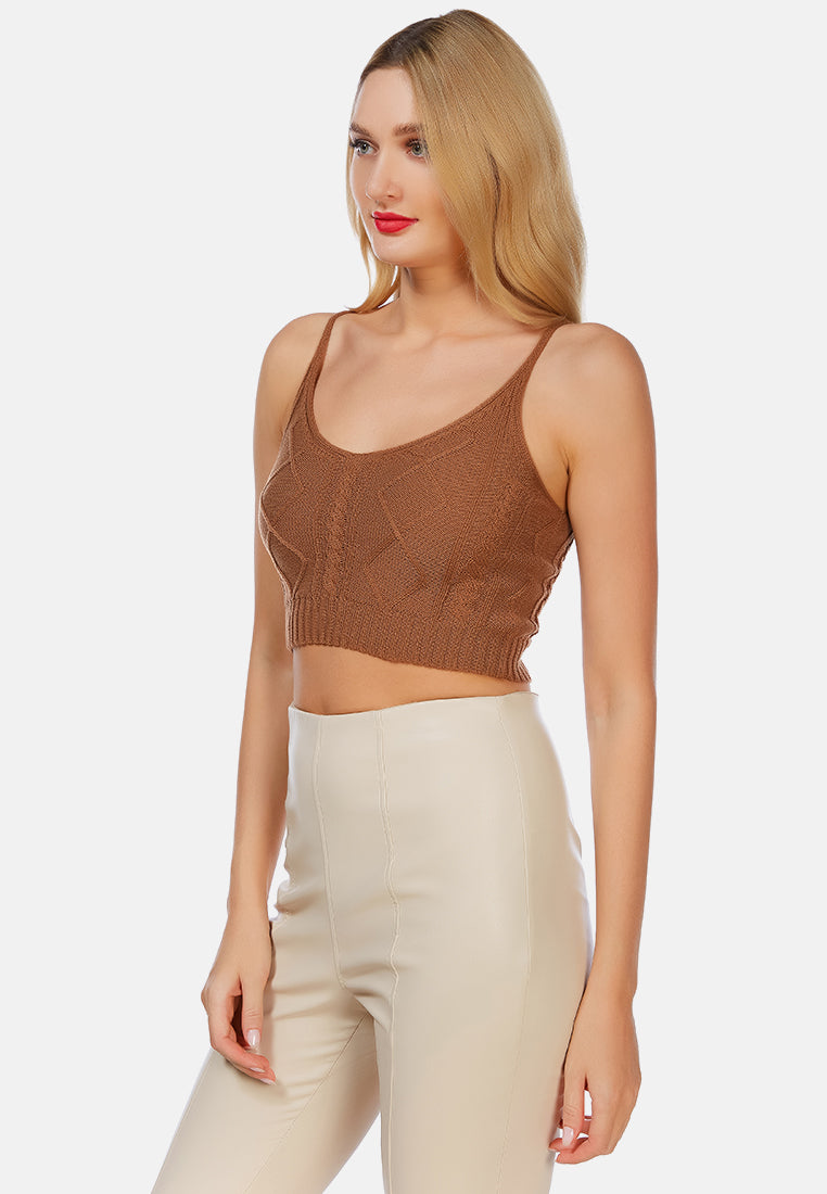 knitted spaghetti tank top#color_mocha