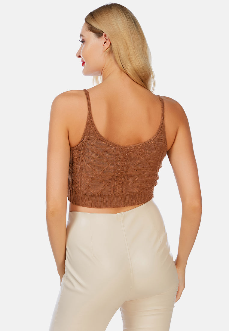 knitted spaghetti tank top#color_mocha