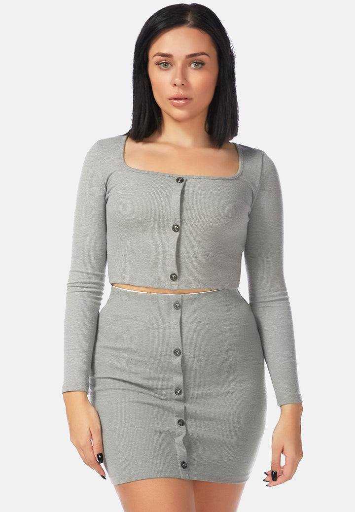 knitted tube mini skirt#color_grey