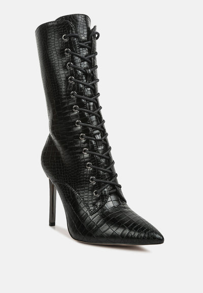knocturn croc textured over the ankle boots#color_black