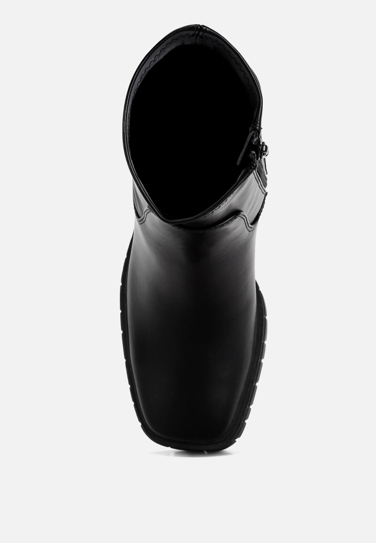 kokum faux leather platform ankle boots by ft#color_black
