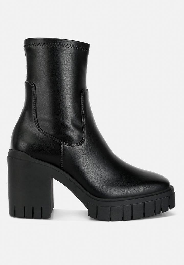 london rag women's faux leather platform heeled ankle boot by motes#color_black