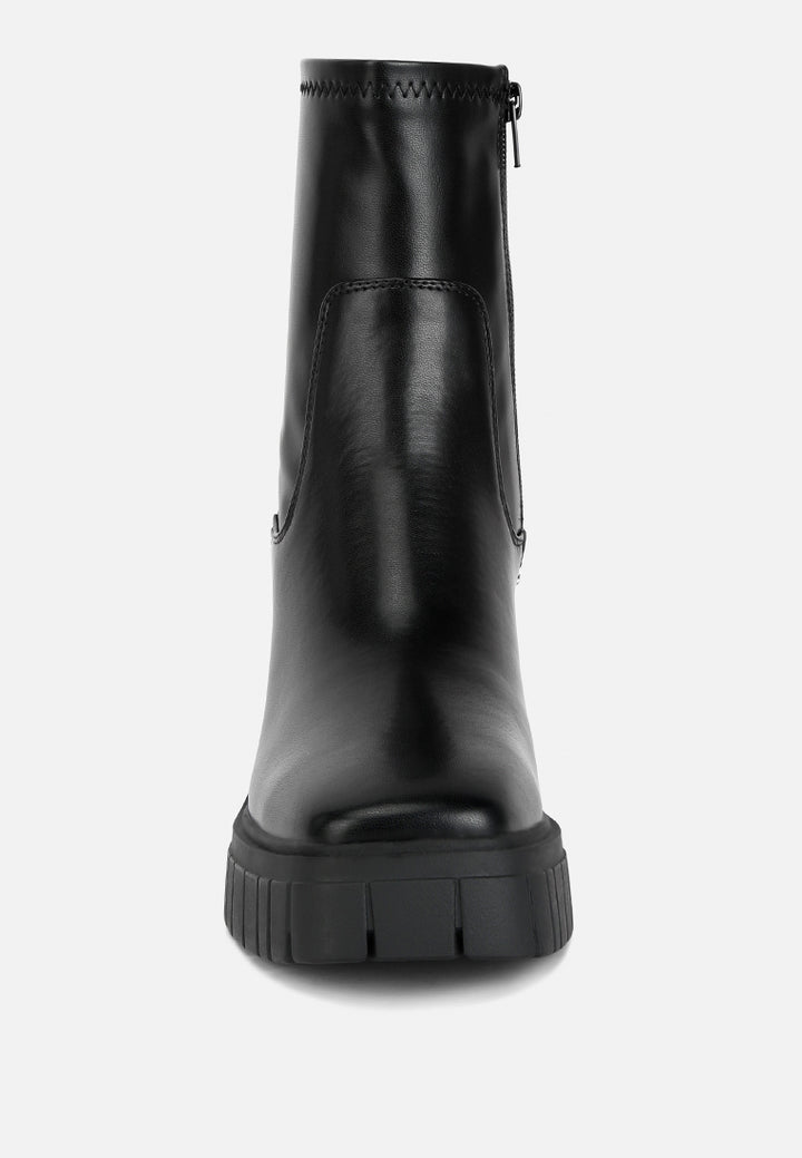 kokum faux leather platform ankle boots by ft#color_black