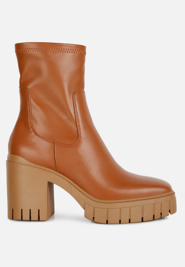 kokum faux leather platform ankle boots by ft#color_tan
