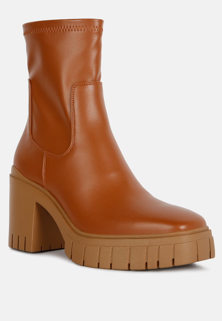 kokum faux leather platform ankle boots by ft#color_tan