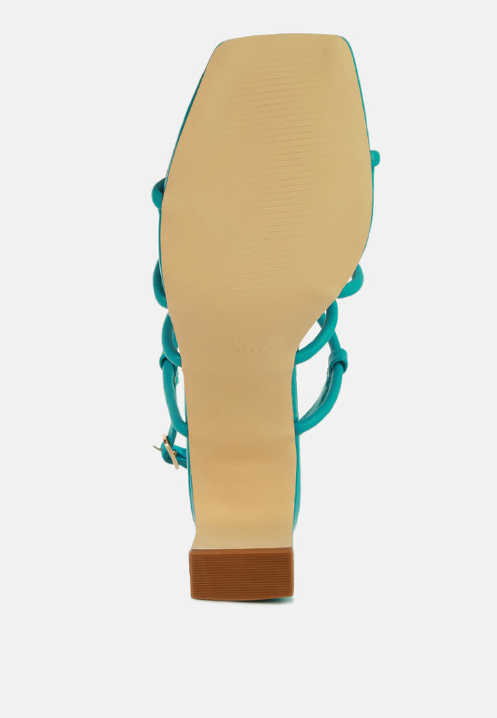 kralor knotted strap mid heel sandal#color_green