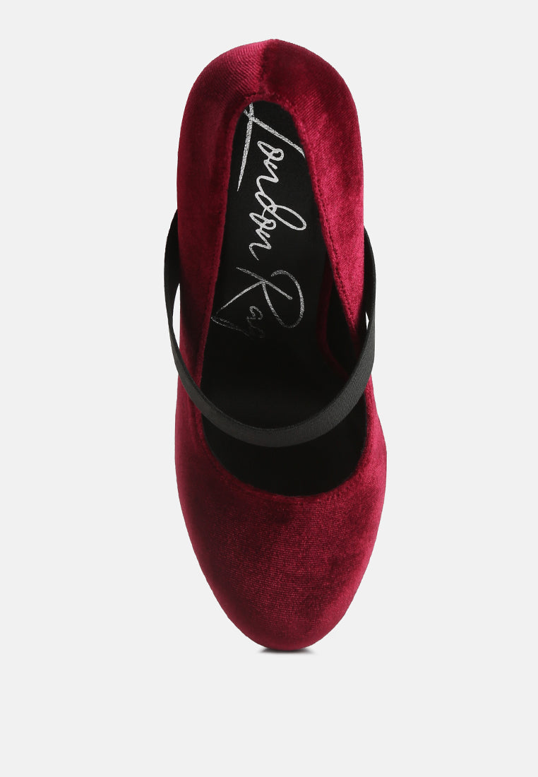 krause high block heel velvet pumps by ruw#color_burgundy