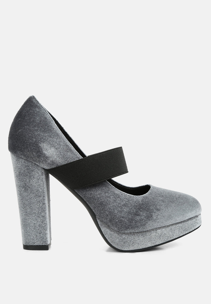 krause high block heel velvet pumps by ruw#color_grey