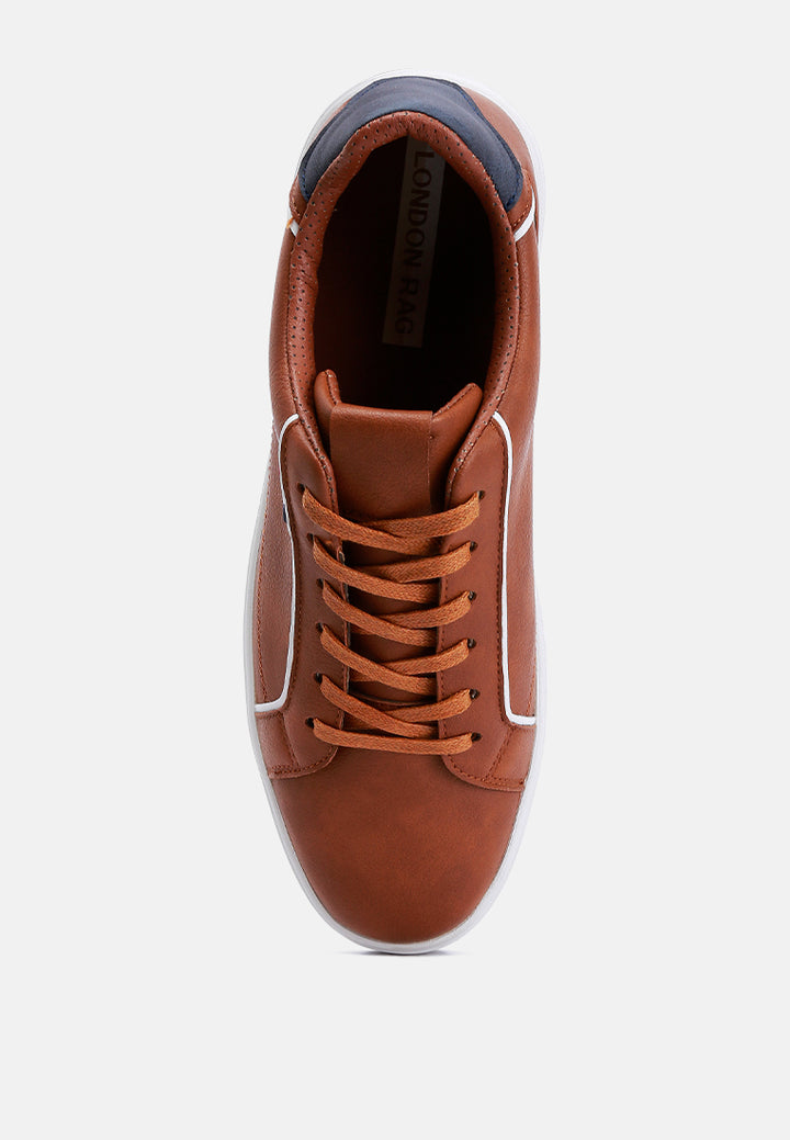 lace-up sneakers by ruw#color_tan