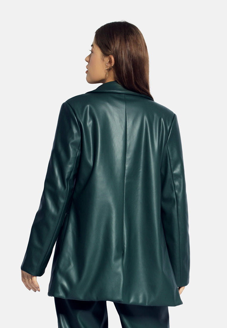ladies oversized blazer#color_bottle-green