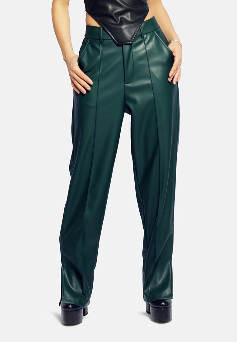 ladies straight trousers#color_bottle-green