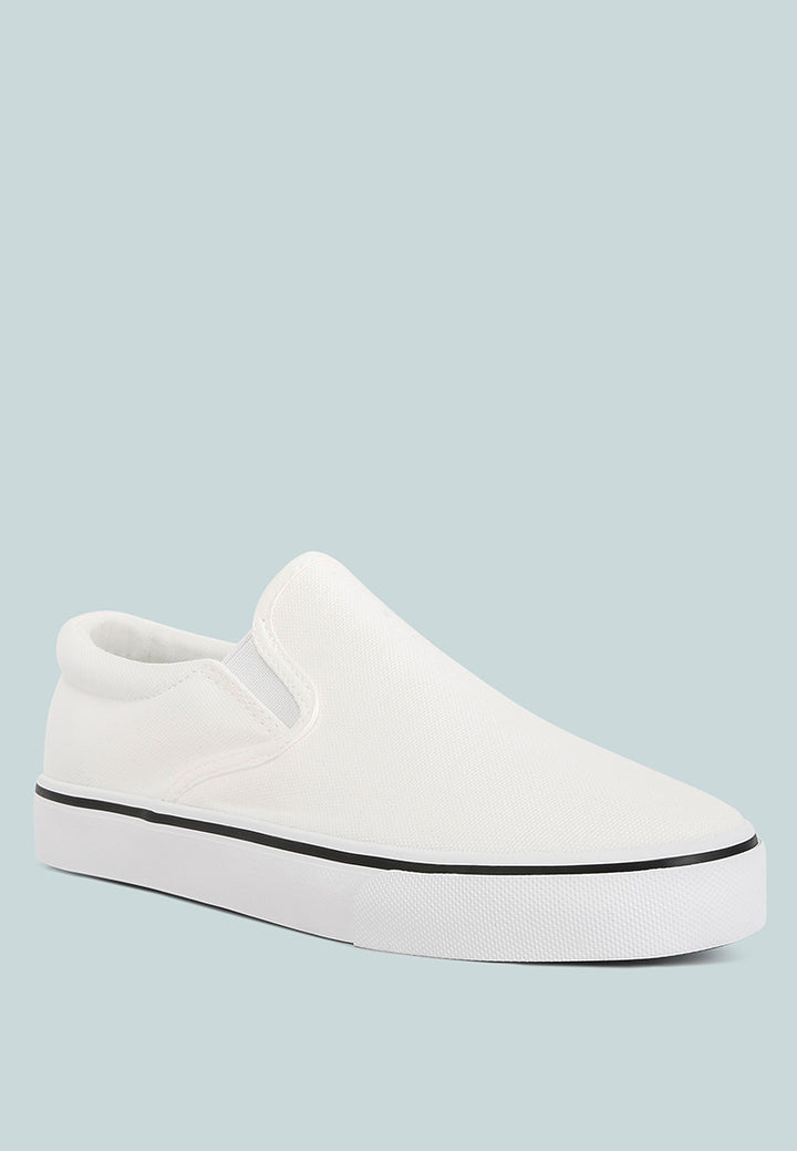 laszlo canvas slip on sneakers#color_white