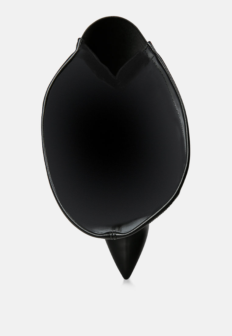 leggy lass wedge heel long boots#color_black