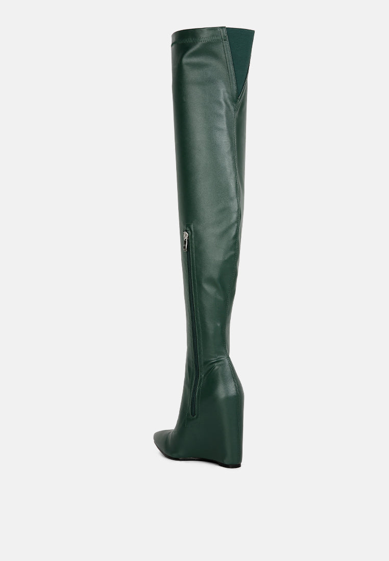 Lasstop Buy Leggy Lass Wedge Heel Long Boots | Women Long Boots | London Rag