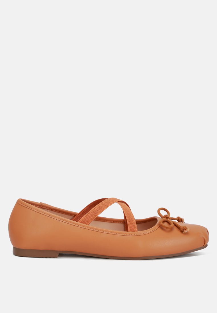 leina recycled faux leather ballet flats#color_tan