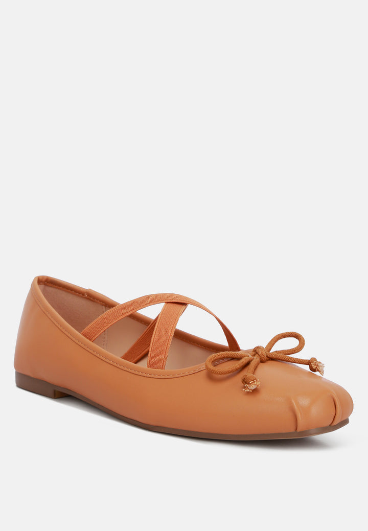 leina recycled faux leather ballet flats#color_tan