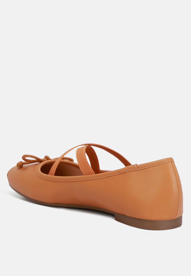 recycled faux leather ballet flats by ruw#color_tan