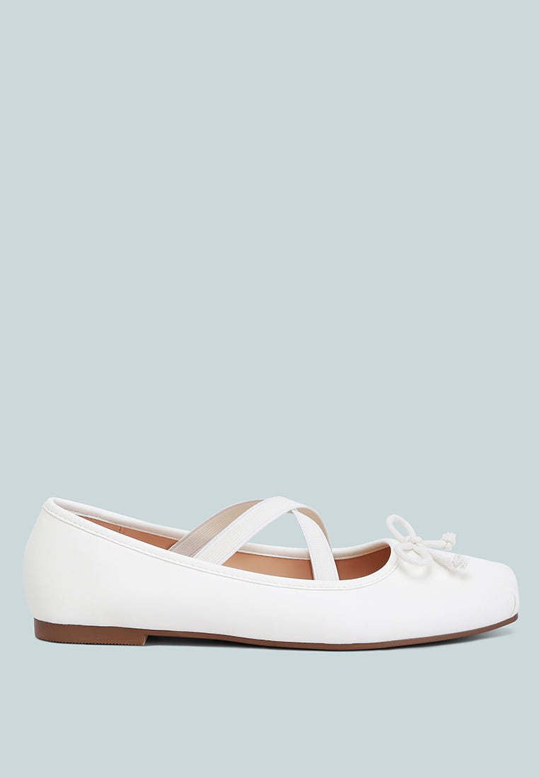 recycled faux leather ballet flats by ruw#color_white