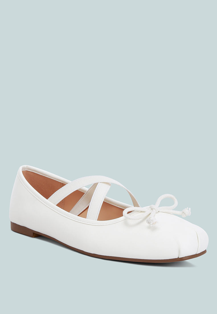 recycled faux leather ballet flats by ruw#color_white