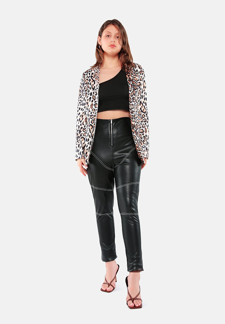 leopard print casual blazer#color_leopard