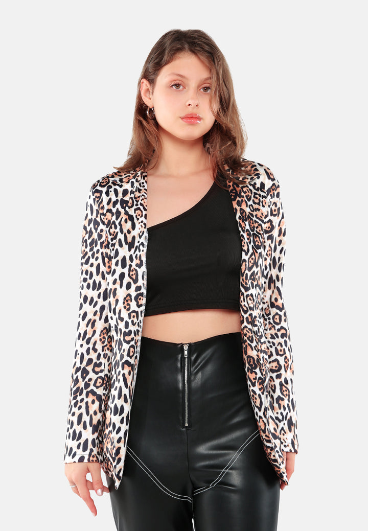 leopard print casual blazer#color_leopard