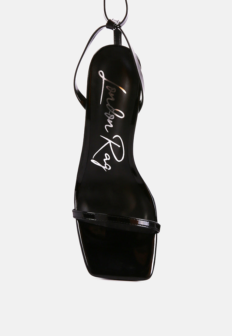 lewk strappy tie up spool heel sandals#color_black