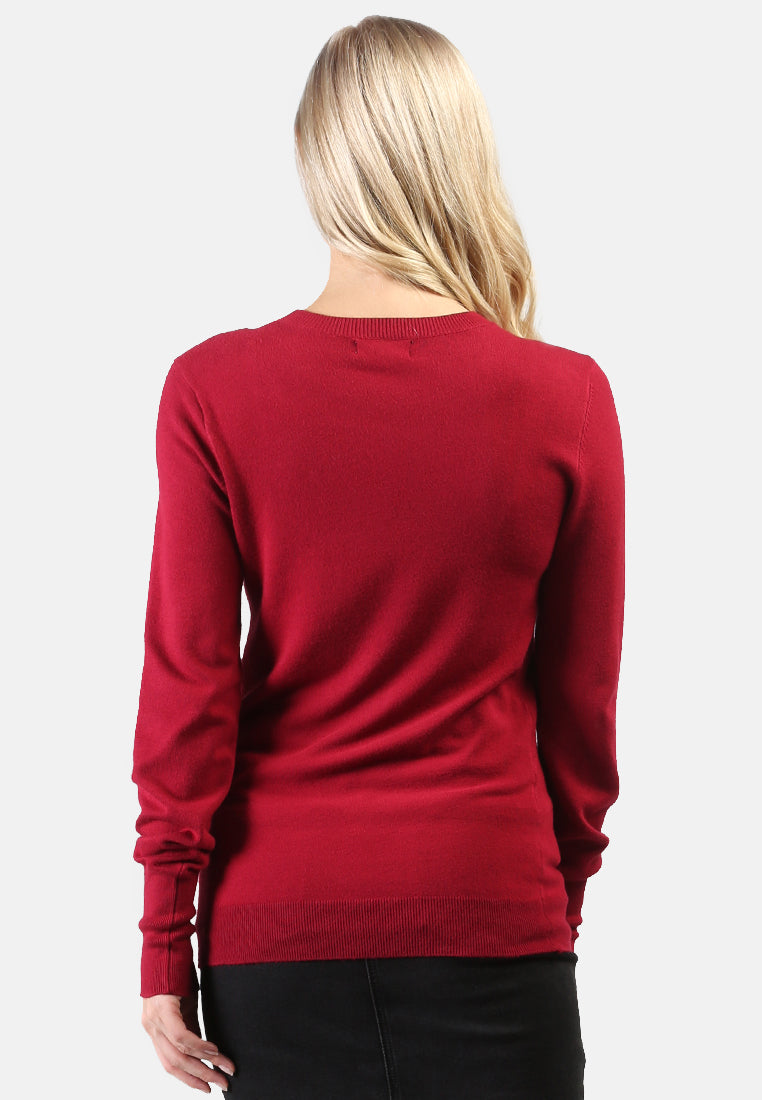 light weight pullover sweater#color_burgundy