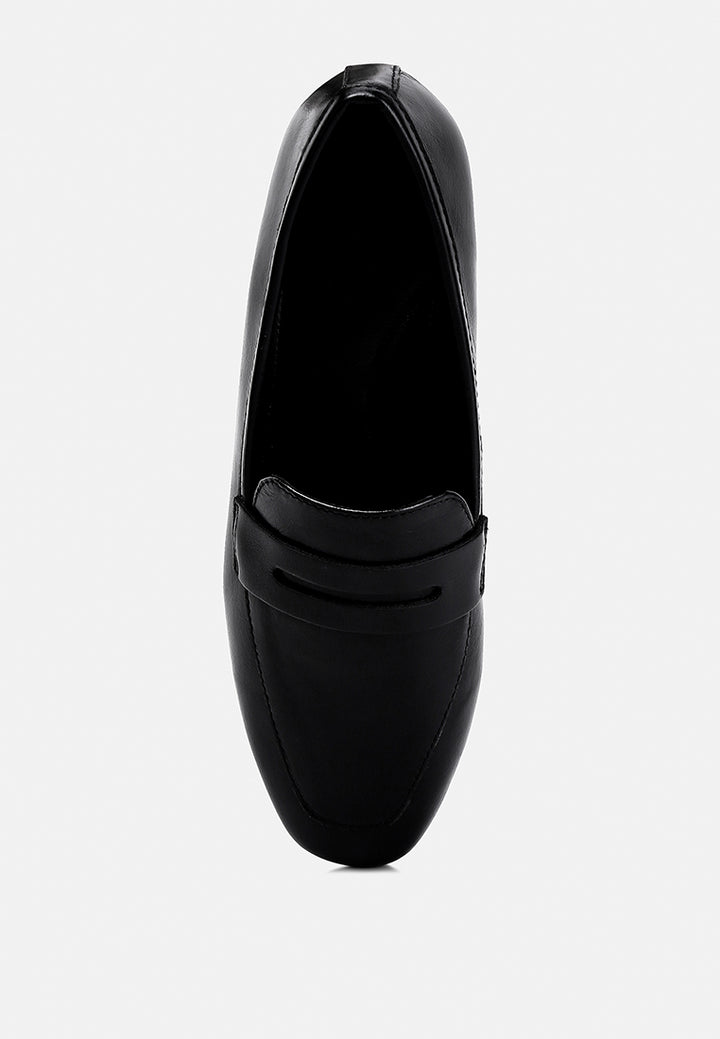 liliana classic leather penny loafers#color_black