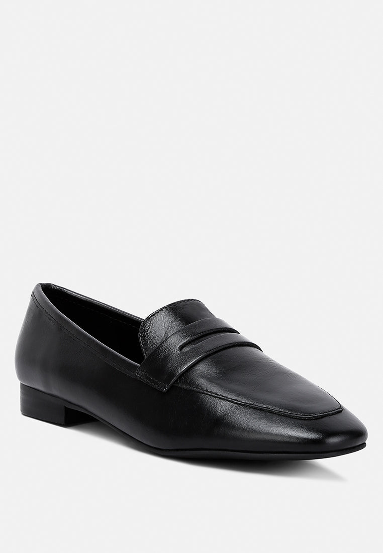 mocasines penny liliana clásicos de cuero#color_negro