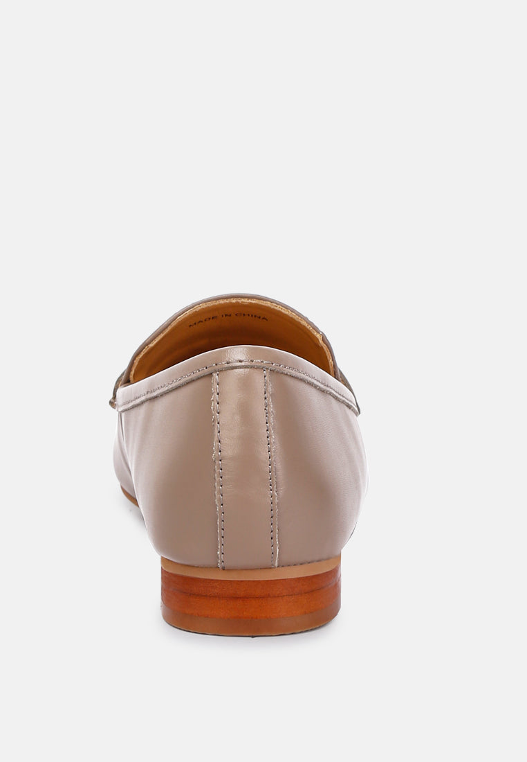 liliana classic leather penny loafers#color_taupe