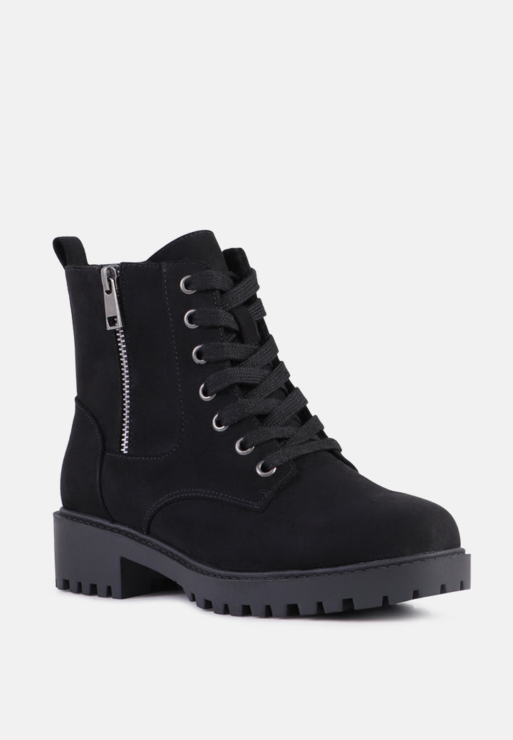 lina wide fit lace-up boots with side zipper#color_black