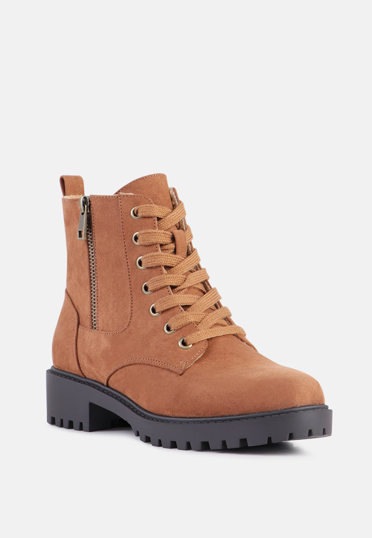 lina wide fit lace-up boots with side zipper#color_tan