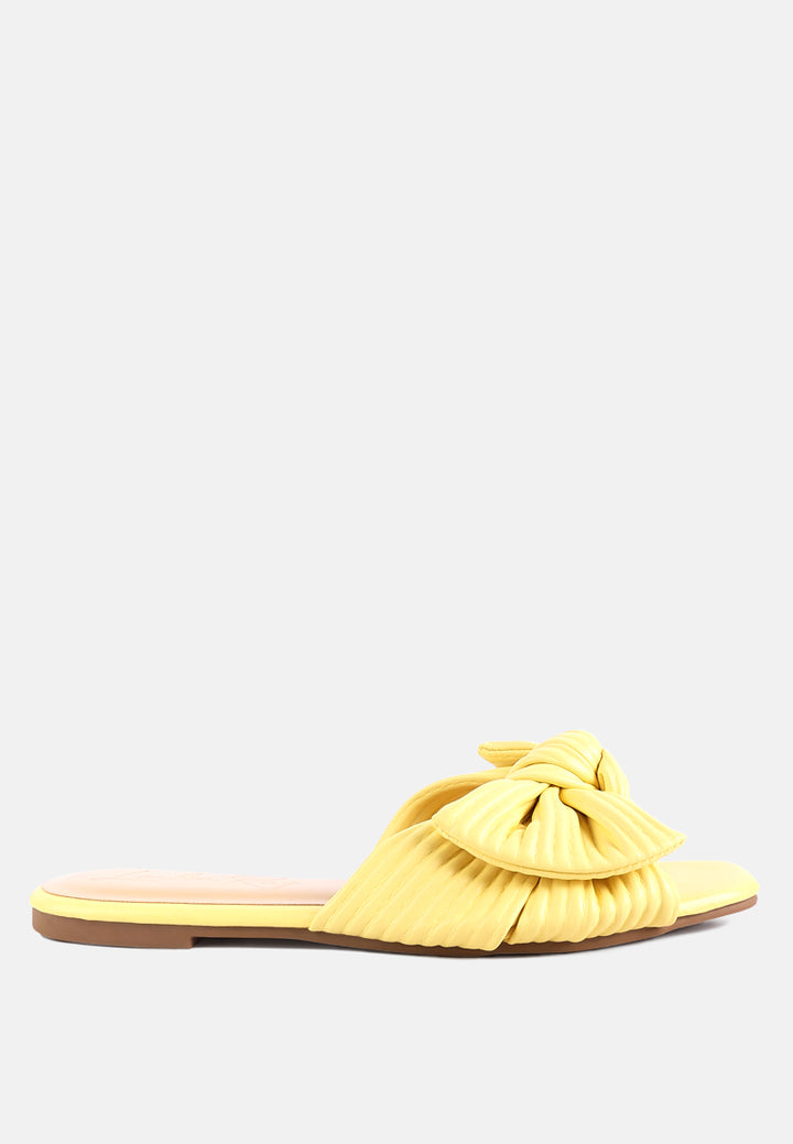 little jane textured bow slider flats#color_yellow