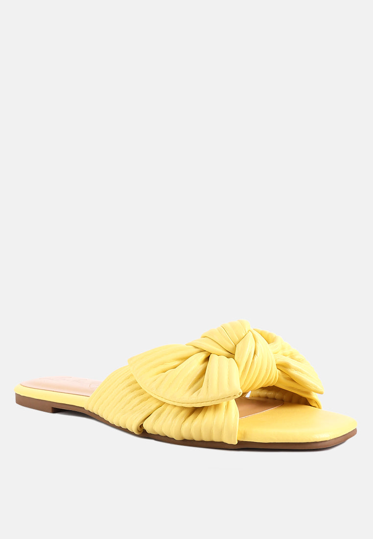 little jane textured bow slider flats#color_yellow